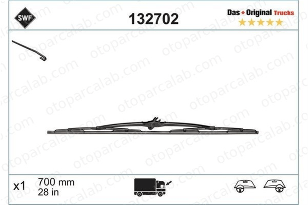 SWF 132702 Silecek Süpürgesi Ön Universal Tip 700 mm - 28 inç MERCEDES-BENZ ACTROS MP2 / MP3 SETRA Series 500 8209745 18204845