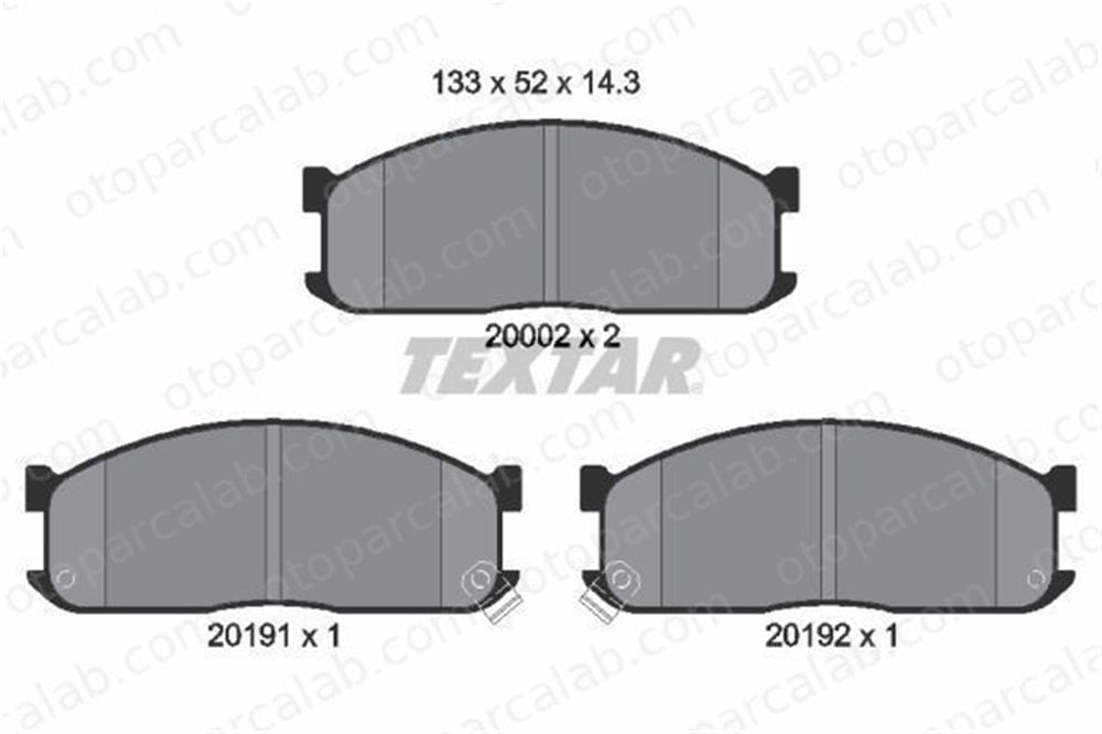 TEXTAR 2000201 Fren Disk Balata Ön MAZDA E Panelvan/Van E Platform şasi 2000201 3250077