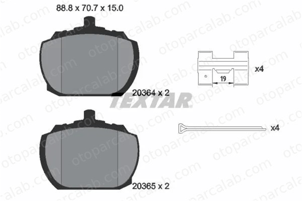 TEXTAR 2036404 Fren Disk Balata Ön FORD TRANSIT Minibüs/Otobüs TRANSIT Panelvan/Van 2036404 91109274
