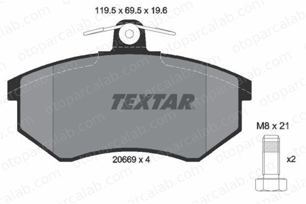 TEXTAR 2066921 Fren Disk Balata Ön AUDI 80 B3 Sedan 80 B4 Sedan 357698151 431698151D