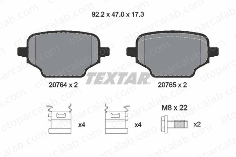 TEXTAR 2076401 Fren Disk Balata Arka PEUGEOT PARTNER Kasa/büyük limuzin CITROËN BERLINGO Kasa/büyük limuzin 1635254980 1647887380