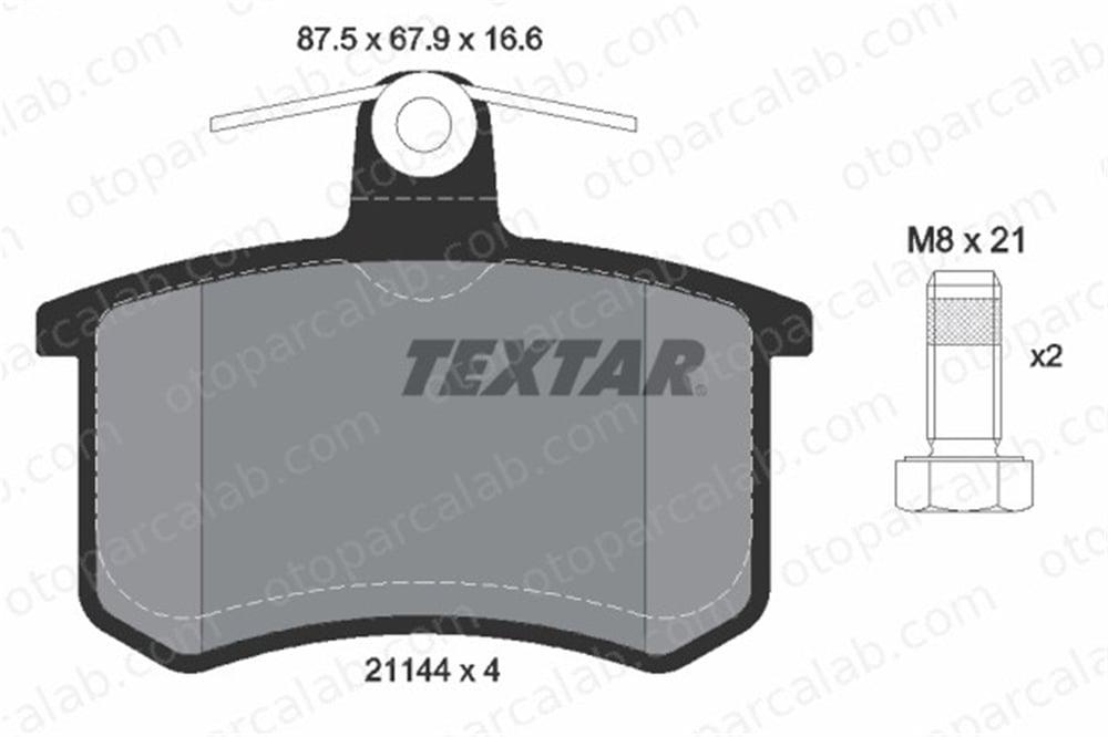 TEXTAR 2114401 Fren Disk Balata Arka AUDI 100 C3 Sedan 100 C3 Avant 4A0698451 60743565