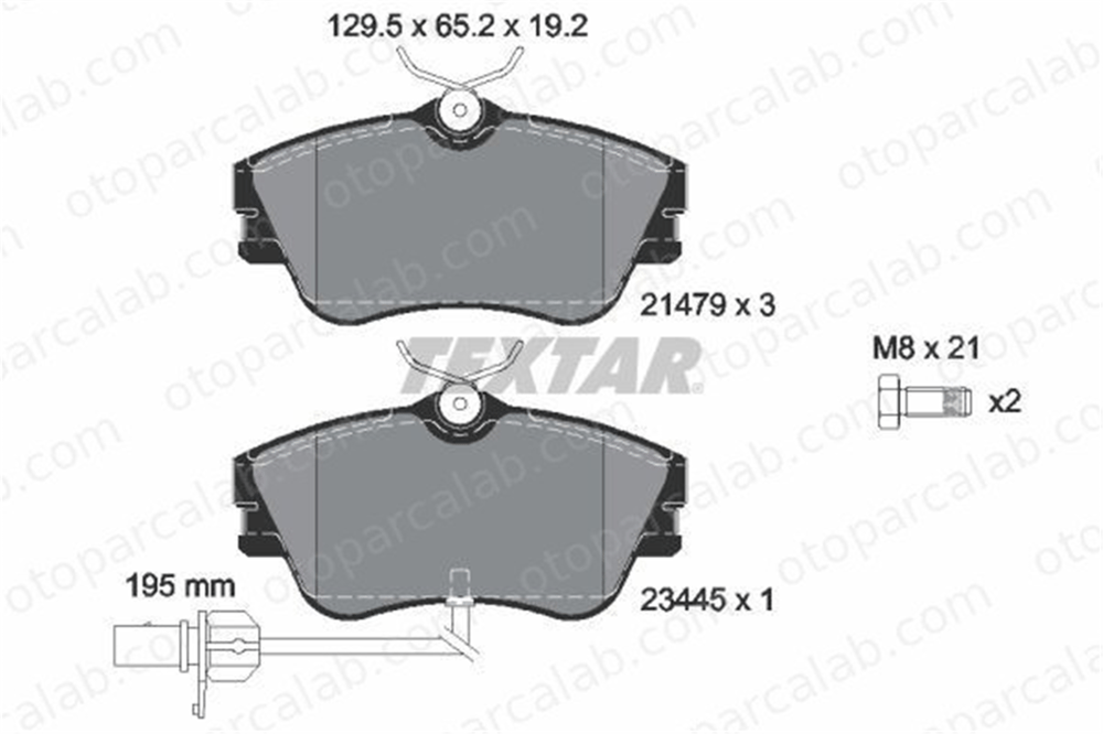 TEXTAR 2147903 Fren Disk Balata Ön VW TRANSPORTER T4 Minibüs/Otobüs TRANSPORTER T4 Panelvan/Van 7D0698151B 7D0698151G