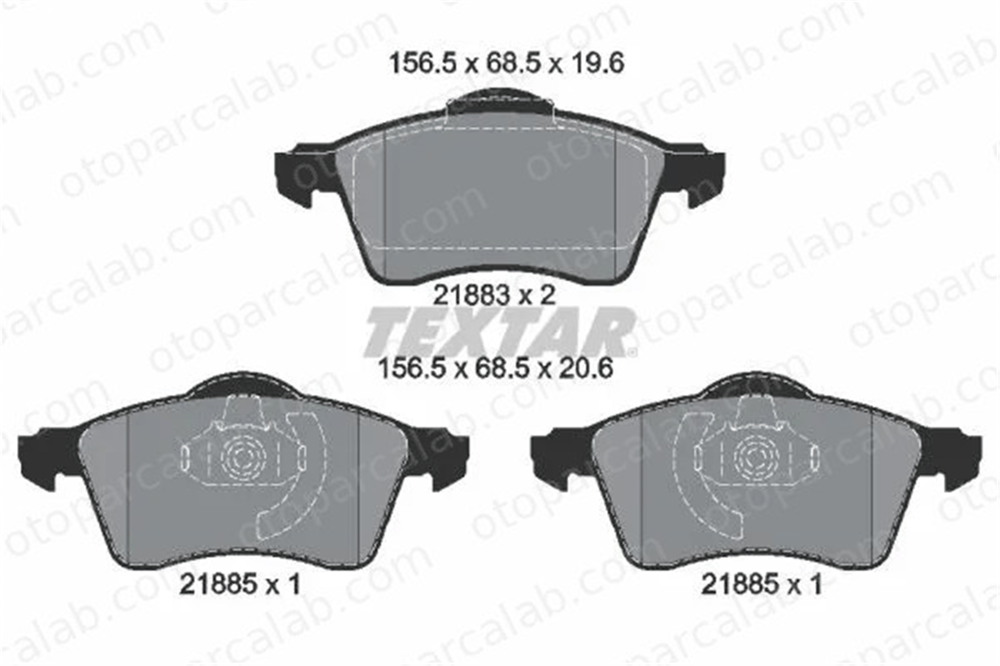 TEXTAR 2188302 Fren Disk Balata Ön VW TRANSPORTER T4 Minibüs/Otobüs TRANSPORTER T4 Panelvan/Van 7D0698151E 7D0698151