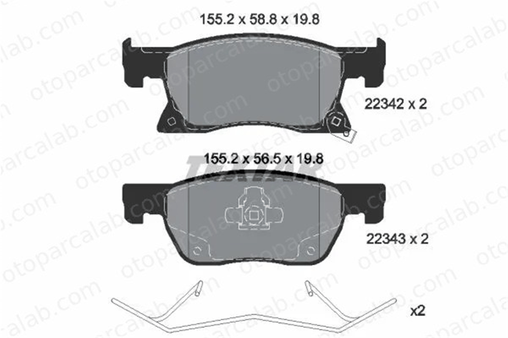 TEXTAR 2234201 Fren Disk Balata Ön OPEL ASTRA K ASTRA K Sports Tourer 39103797 13478300