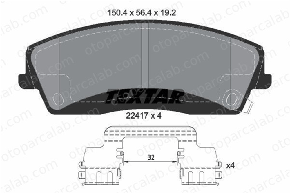 TEXTAR 2241701 Fren Disk Balata Ön DODGE CHARGER CHALLENGER Coupe 2241701 5174001AC