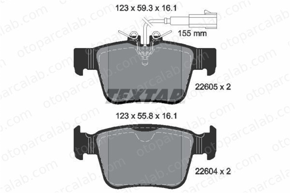 TEXTAR 2260501 Fren Disk Balata Arka ALFA ROMEO GIULIA STELVIO 77367718 77368716