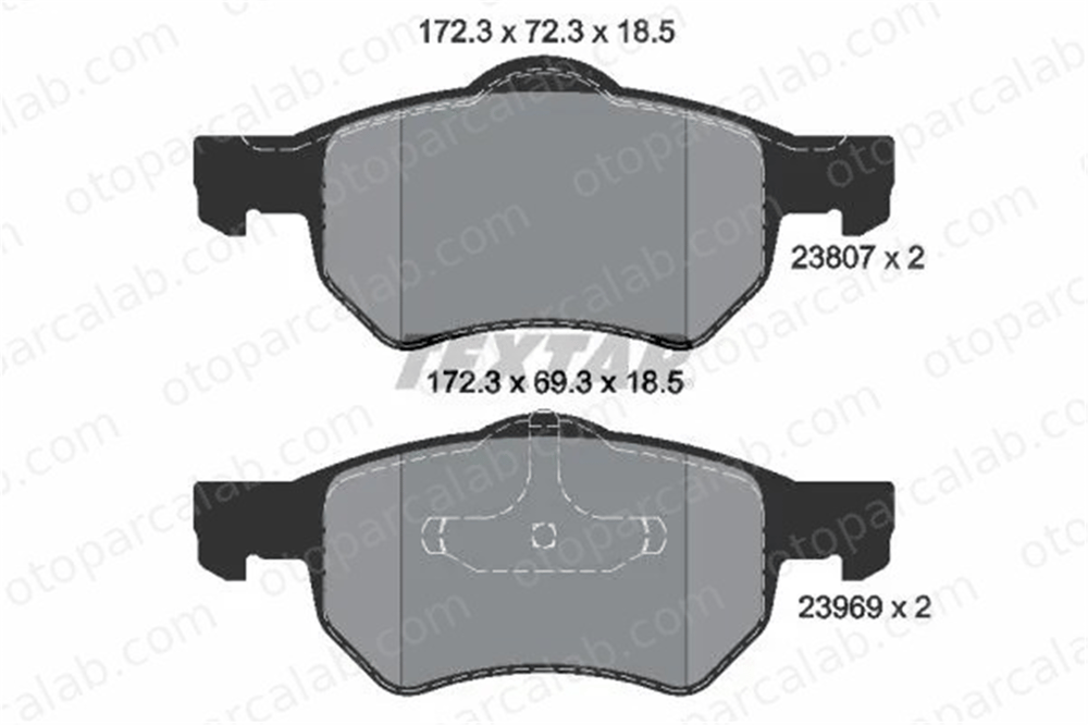 TEXTAR 2380701 Fren Disk Balata Ön CHRYSLER VOYAGER IV VOYAGER / GRAND VOYAGER III 5072216AA 05072216AA