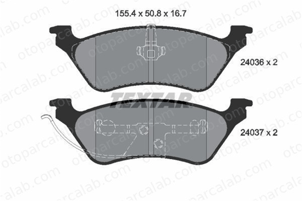TEXTAR 2403605 Fren Disk Balata Ön CHRYSLER VOYAGER / GRAND VOYAGER III 2403605 4882579
