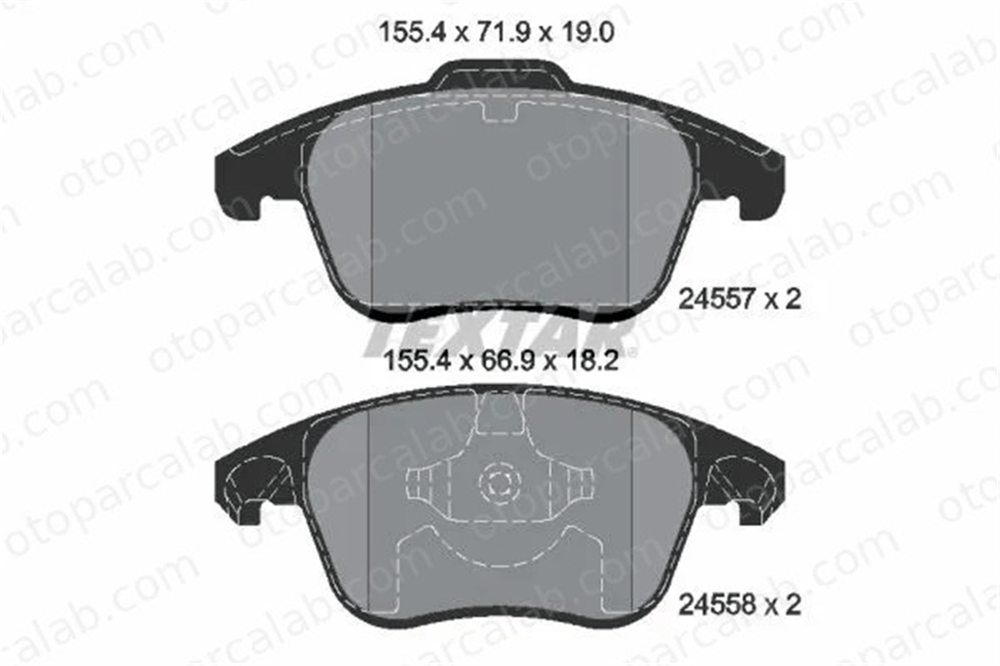 TEXTAR 2455701 Fren Disk Balata Ön PEUGEOT 5008 CITROËN DS5 1617273380 1647862580
