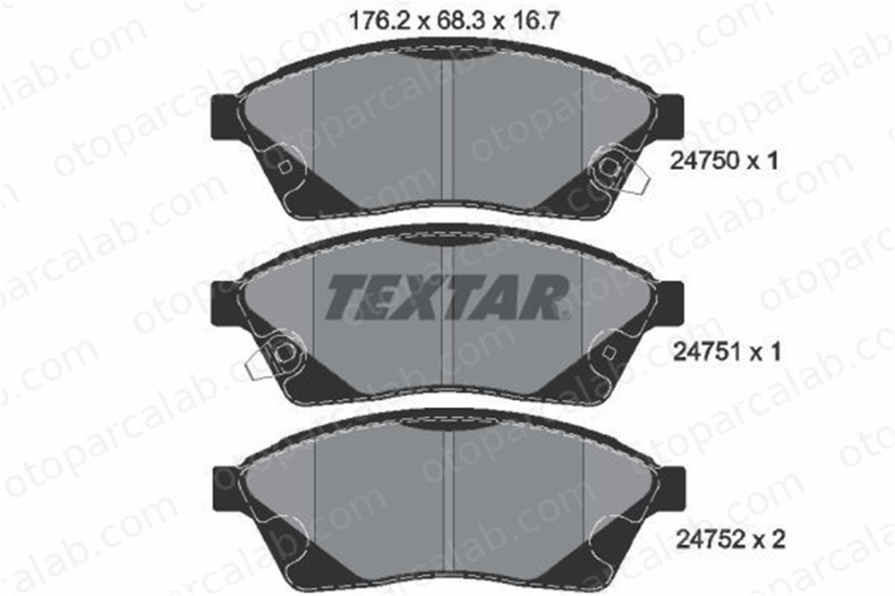 TEXTAR 2475001 Fren Disk Balata Ön MERCEDES-BENZ C-SERISI E-SERISI T-Model 20887798 19431910
