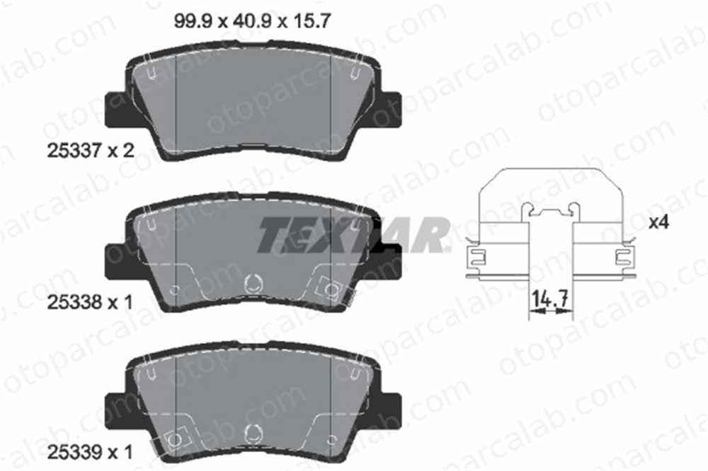 TEXTAR 2533703 Fren Disk Balata Arka HYUNDAI i30 i30 Station wagon 58302F2A30 58302A6A30