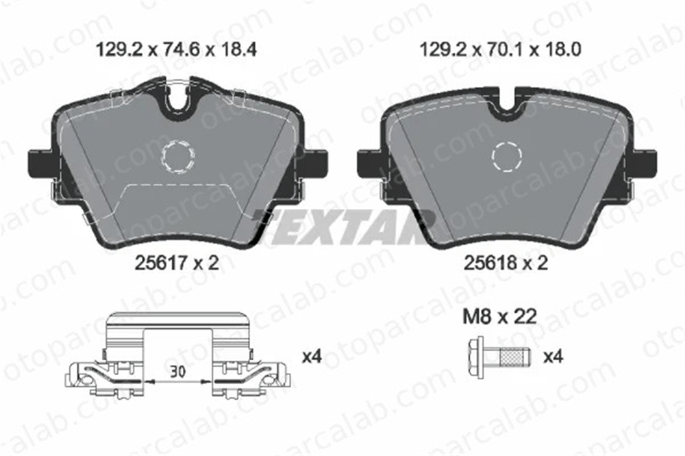 TEXTAR 2561703 Fren Disk Balata Ön BMW 5 X1 34108837151 8837151