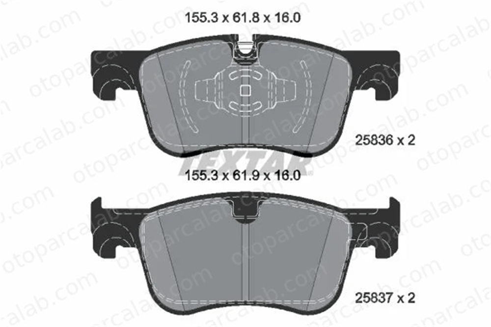 TEXTAR 2583605 Fren Disk Balata Ön CITROËN C4 PICASSO II GRAND C4 SPACETOURER 2583605 1678168580