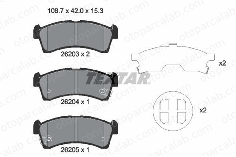 TEXTAR 2620301 Fren Disk Balata Ön CITROËN C-ZERO MITSUBISHI i 2620301 1A243323Z