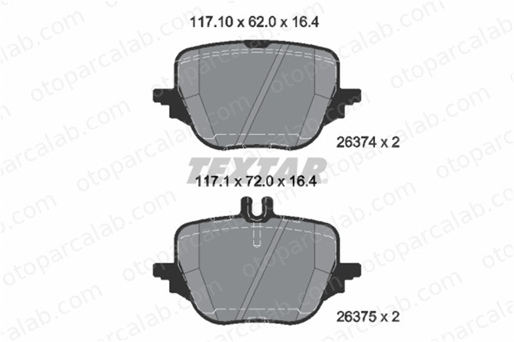 TEXTAR 2637401 Fren Disk Balata Arka MERCEDES-BENZ S-SERISI C-SERISI T-MODEL A0004209305 4204103