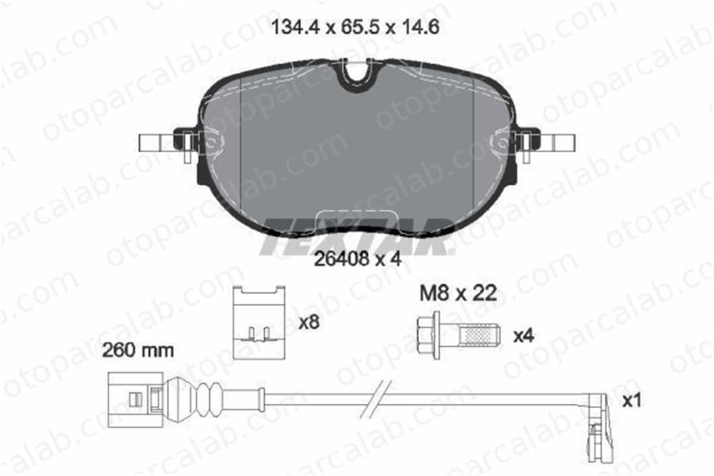 TEXTAR 2640801 Fren Disk Balata Ön VW ID.3 CUPRA BORN 2640801 1EA698151