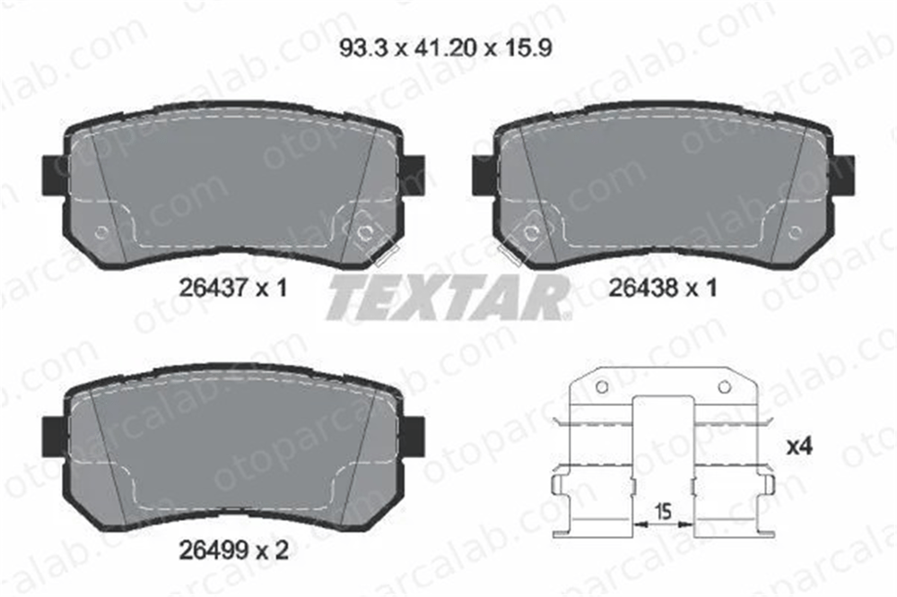 TEXTAR 2643701 Fren Disk Balata Ön HYUNDAI TUCSON KIA SPORTAGE IV 2643701 58302C1A00