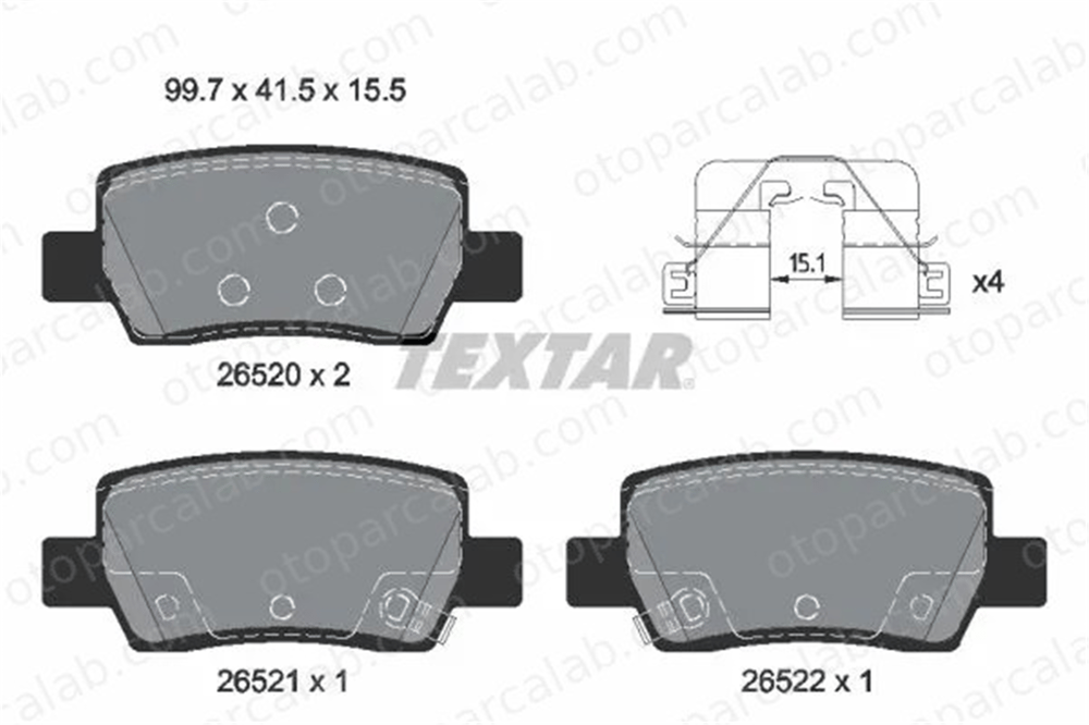 TEXTAR 2652001 Fren Disk Balata Ön HYUNDAI KONA 2652001 58302AAA40