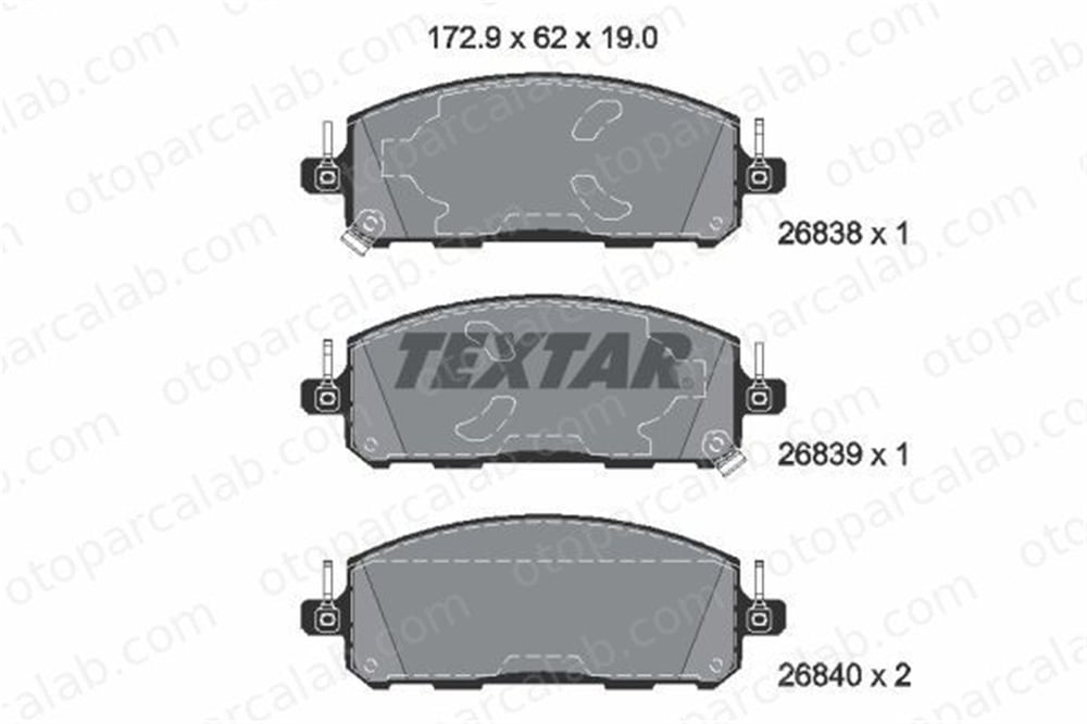TEXTAR 2683801 Fren Disk Balata Ön TOYOTA COROLLA Sedan C-HR 2683801 4605C312
