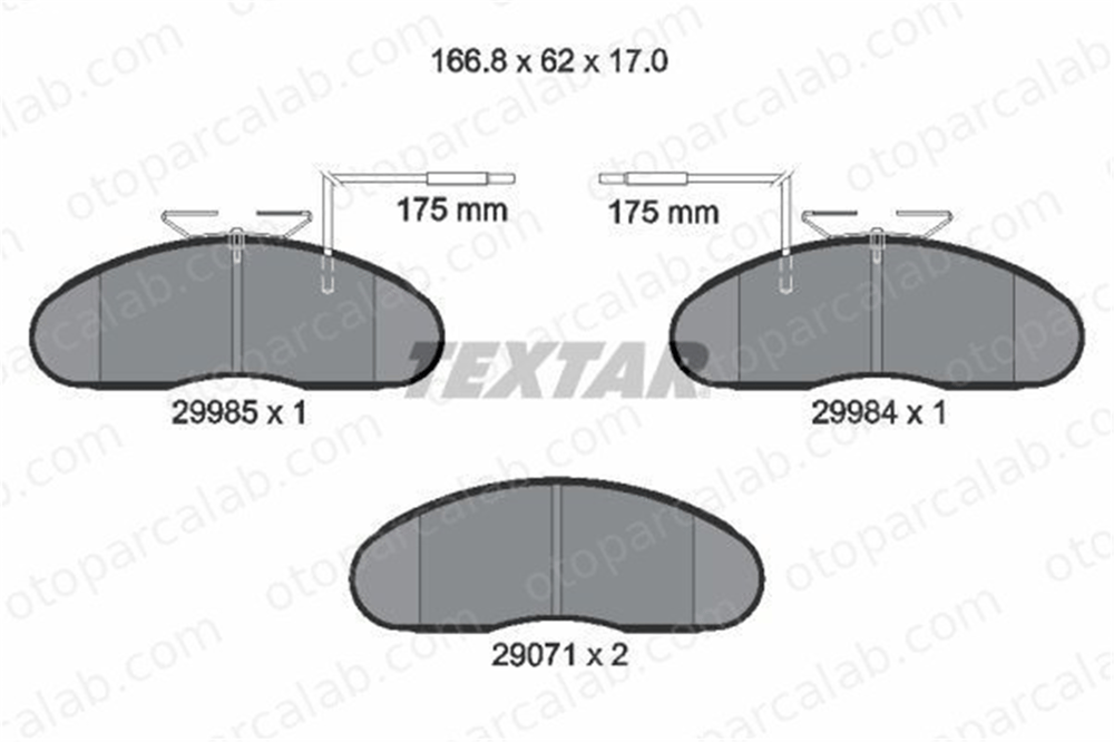 TEXTAR 2998501 Fren Disk Balata Ön RENAULT TRUCKS MESSENGER Platform şasi MESSENGER Panelvan/Van 2998501 7701203895
