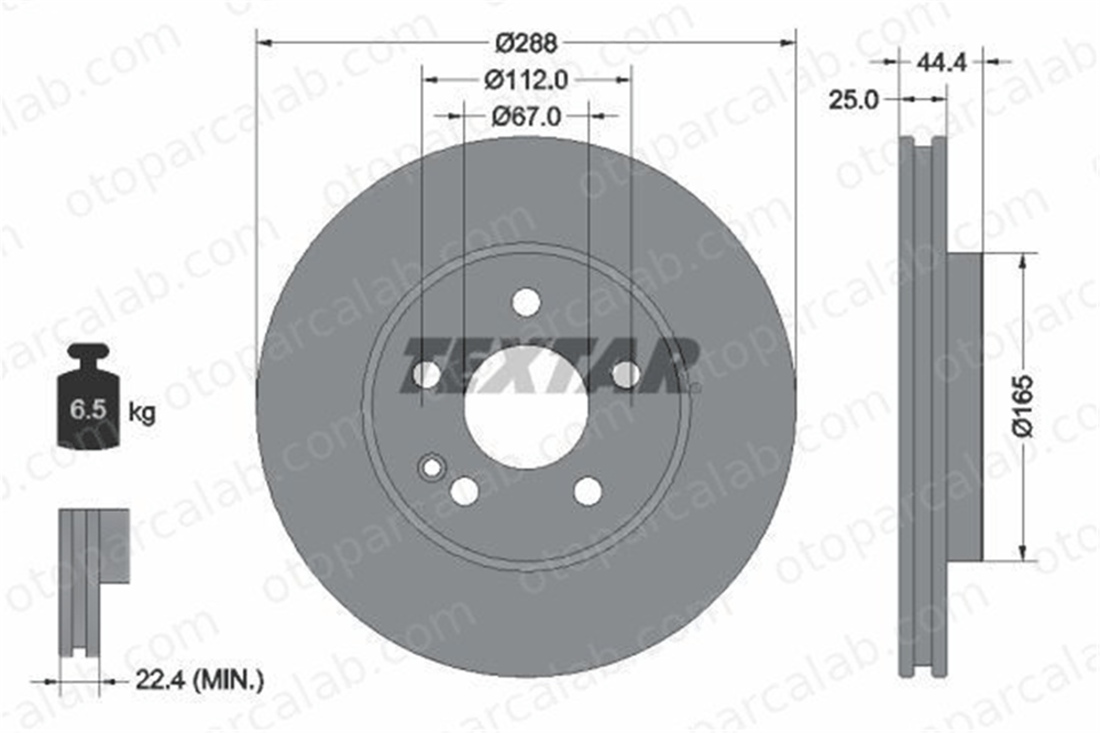 TEXTAR 92132005 Fren Disk Ayna Ön Sağ ve Sol MERCEDES-BENZ B-SERISI Sports Tourer A-SERISI A1694211112 1694210212