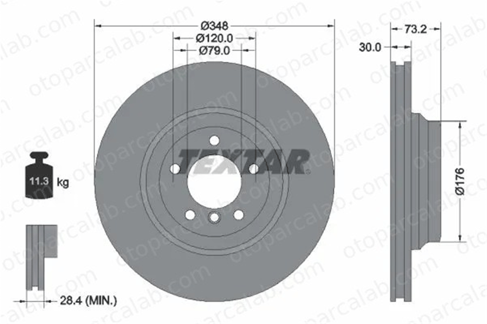 TEXTAR 92155303 Fren Disk Ayna Ön Sağ ve Sol BMW 3 Touring 3 34116855000 34116770729