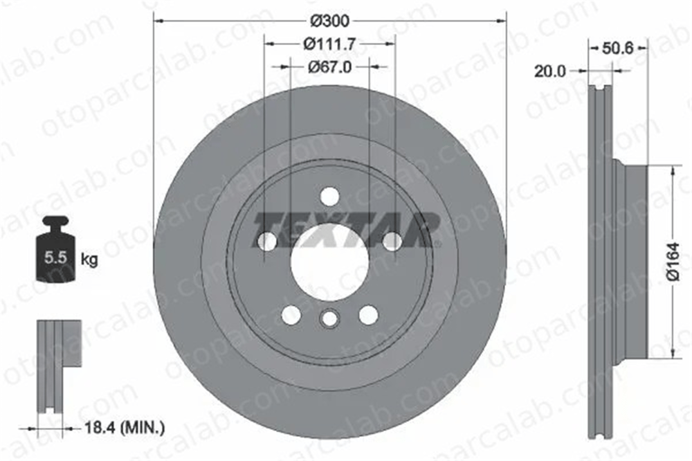 TEXTAR 92274503 Fren Disk Ayna Arka Sağ ve Sol BMW X1 X2 34216799369 34206891086