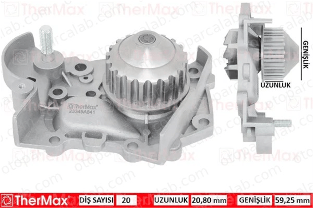 THERMAX T01.174 Devirdaim Su Pompası RENAULT CLIO I RAPID Kasa/büyük limuzin 7700736091 7700736085