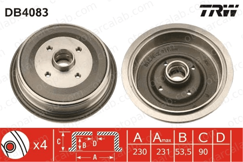 TRW DB4083 Kampana Arka Sağ veya Sol AUDI 100 C3 Sedan 100 C3 Avant 431501615 443501615