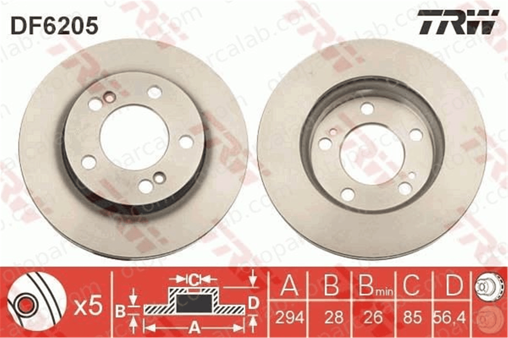 TRW DF6205 Fren Disk Ayna Ön Sağ ve Sol SSANGYONG REXTON / REXTON II KYRON 4144109100 4144109110