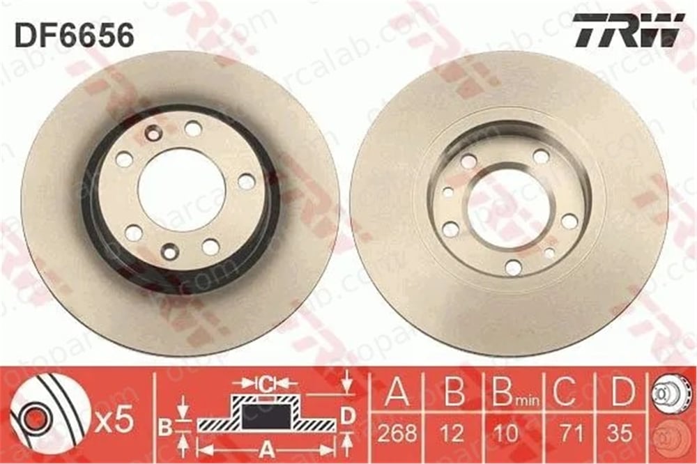 TRW DF6656 Fren Disk Ayna Arka Sağ ve Sol PEUGEOT 308 II 308 SW II 1609582880