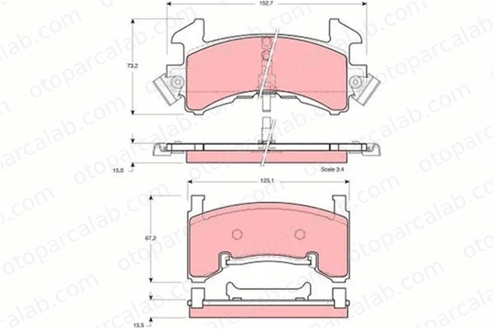 TRW GDB1272 Fren Disk Balata Ön CHEVROLET BLAZER S10 S10 Pick-up GDB1272 1155444