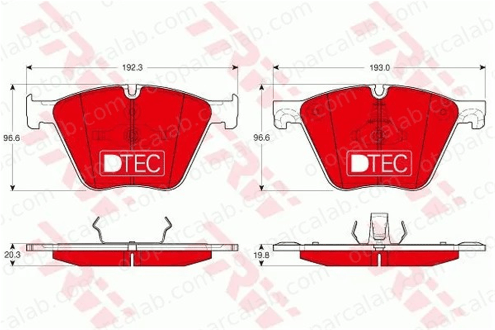 TRW GDB1964DTE Fren Disk Balata Ön BMW X5 X6 GDB1964DTE 34116775326
