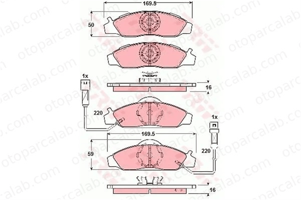 TRW GDB3134 Fren Disk Balata Ön SSANGYONG KORANDO MUSSO GDB3134 4813005100