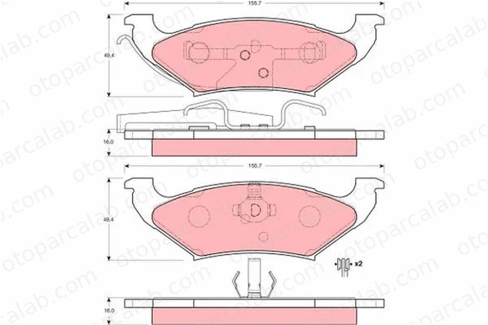 TRW GDB4045 Fren Disk Balata Ön CHRYSLER VOYAGER / GRAND VOYAGER III DODGE CARAVAN GDB4045 4882579