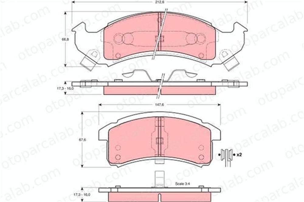 TRW GDB4054 Fren Disk Balata Ön CHEVROLET LUMINA APV MPV PONTIAC TRANS SPORT GDB4054 12510042