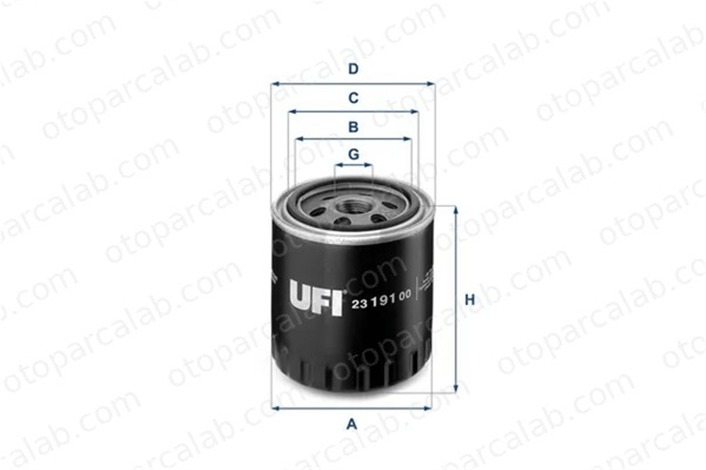 UFI 23.191.00 Yağ Filtresi CITROËN BX AX 2319100 1109AK