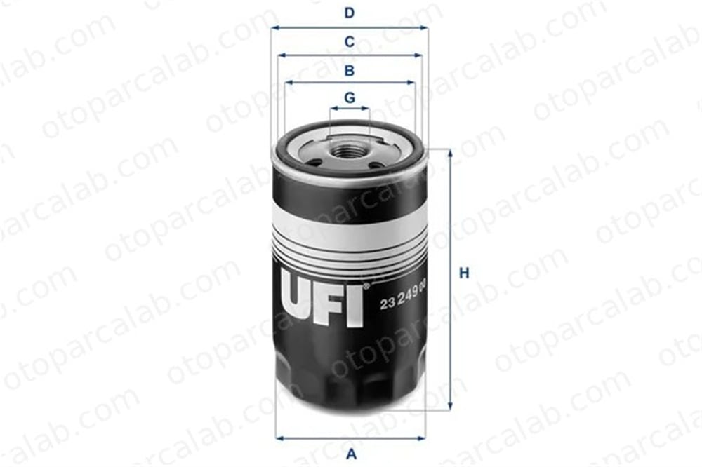 UFI 23.249.00 Yağ Filtresi JEEP CHEROKEE CHRYSLER VOYAGER IV 2324900 5003558AA