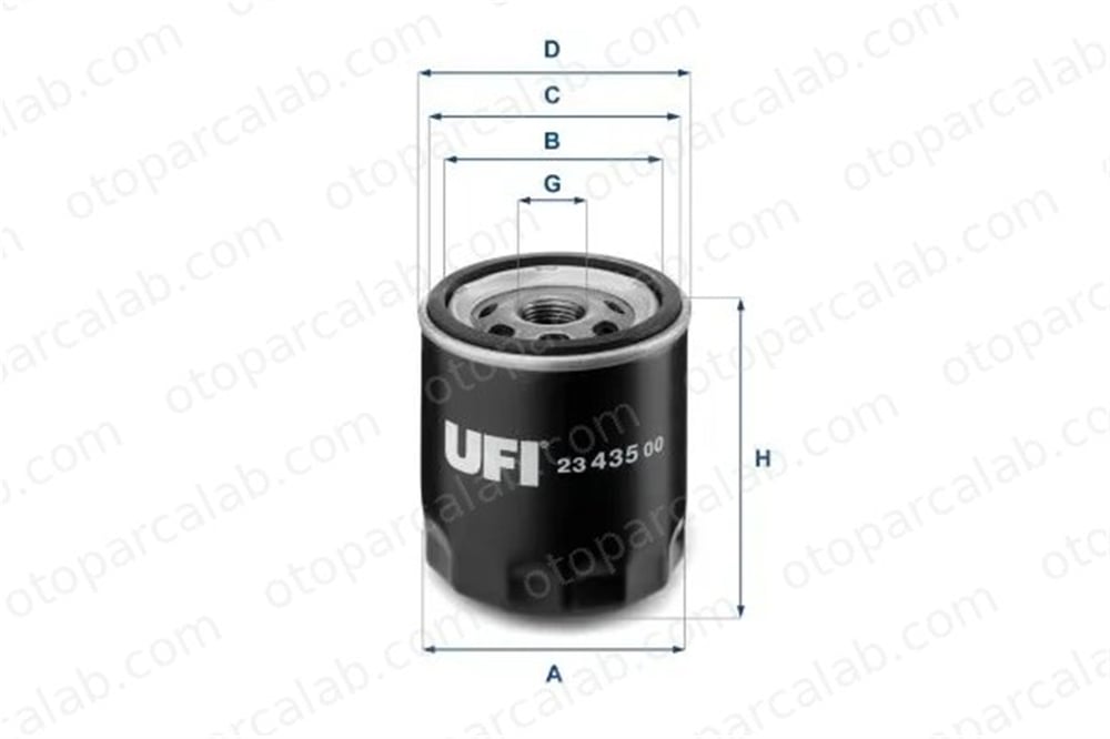 UFI 23.435.00 Yağ Filtresi PLYMOUTH VOYAGER / GRAND VOYAGER SKODA 105,120 510313 4105409