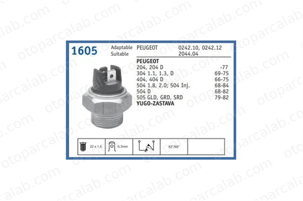 USTUN ANG1605 Fan Müşürü ÜSTÜN ANG1605 PEUGEOT 205 II CITROËN ZX 95638684 9563868480
