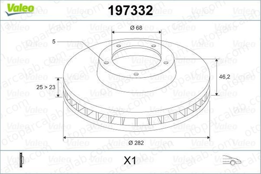 VALEO 197332 Fren Disk Ayna Ön Sağ ve Sol VW PASSAT B5 Variant PASSAT B5 8E0615301A 8E0615301C