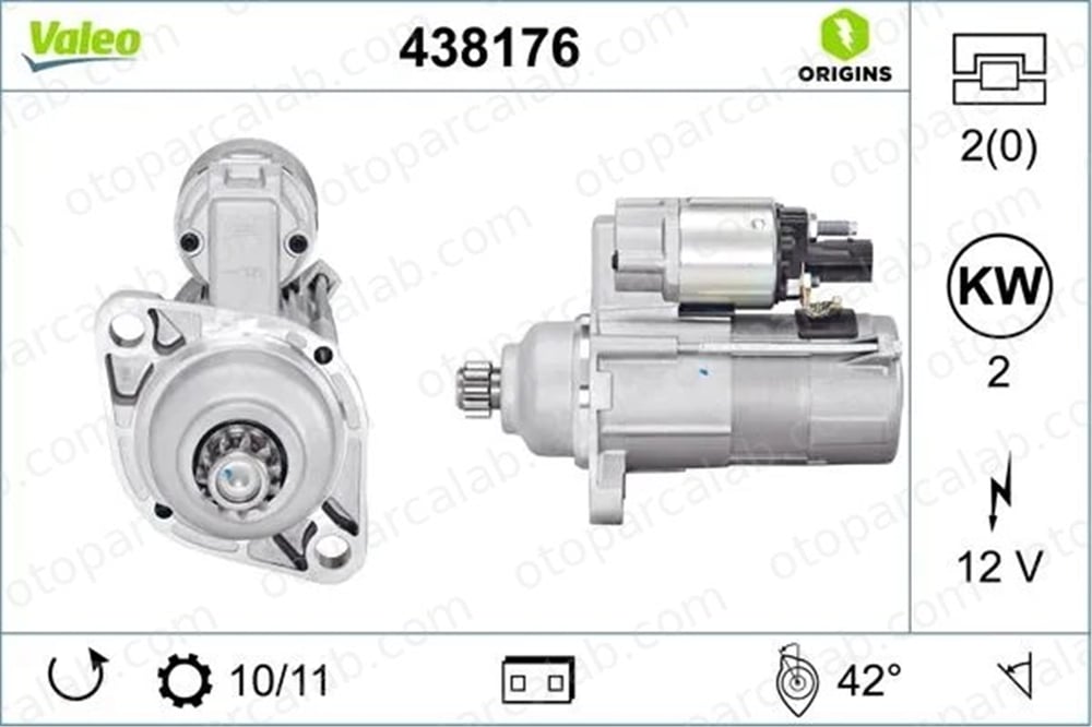 VALEO 438176 Marş Dinamosu VW MULTIVAN T5 AUDI A3 2M911023N 02M911023N