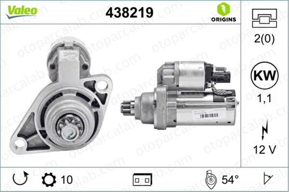 VALEO 438219 Marş Dinamosu VW GOLF VI AUDI A3 AM911023B 0AM911023B