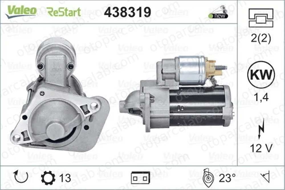VALEO 438319 Marş Dinamosu DACIA DUSTER RENAULT TALISMAN 233006508R 233008223R