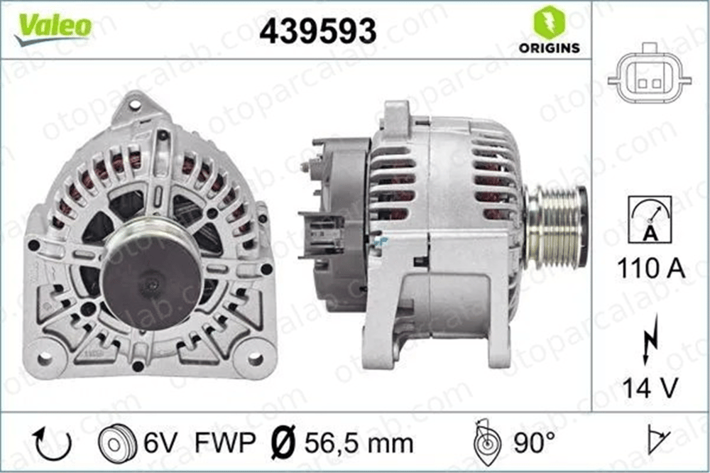 VALEO 439593 Alternatör RENAULT CLIO III CLIO III Grandtour 8200410681 8200667614