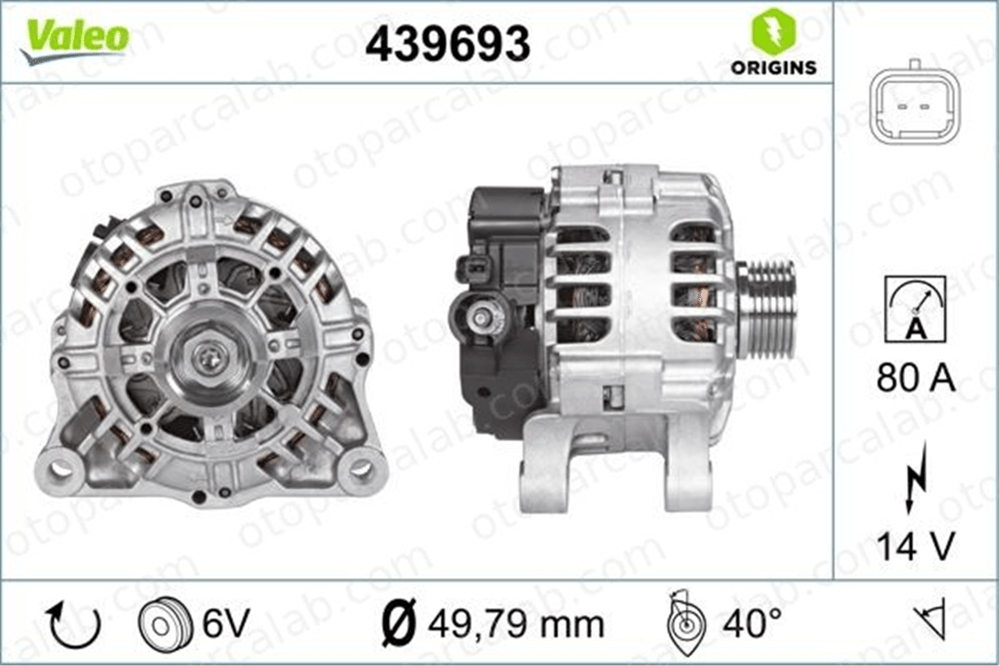 VALEO 439693 Alternatör CITROËN C2 C3 I 5702C9 5705AQ