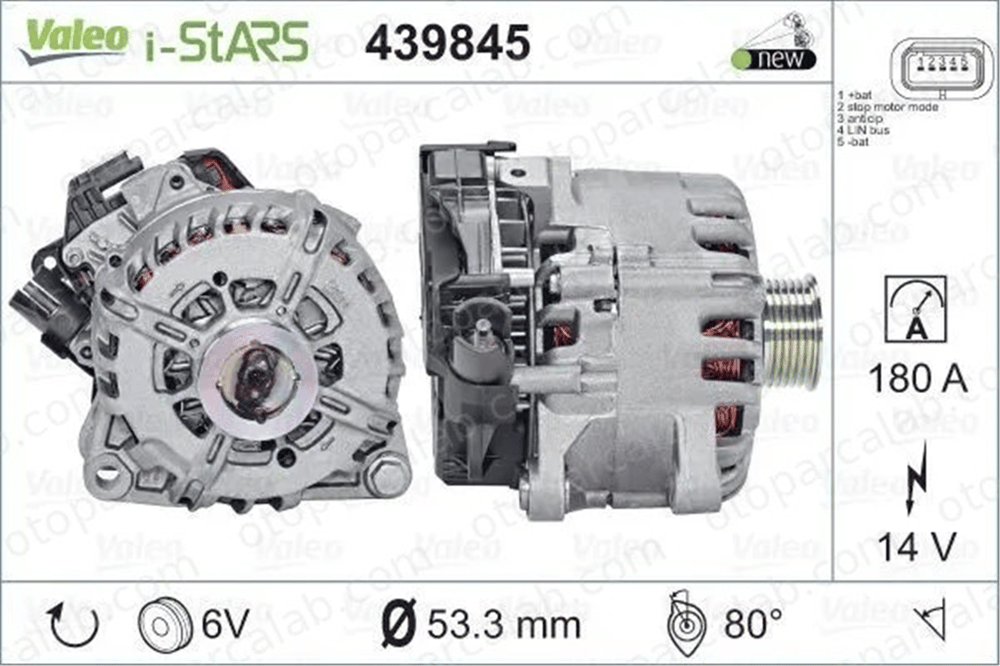 VALEO 439845 Alternatör CITROËN C3 II C4 II 9674646180 5705NS