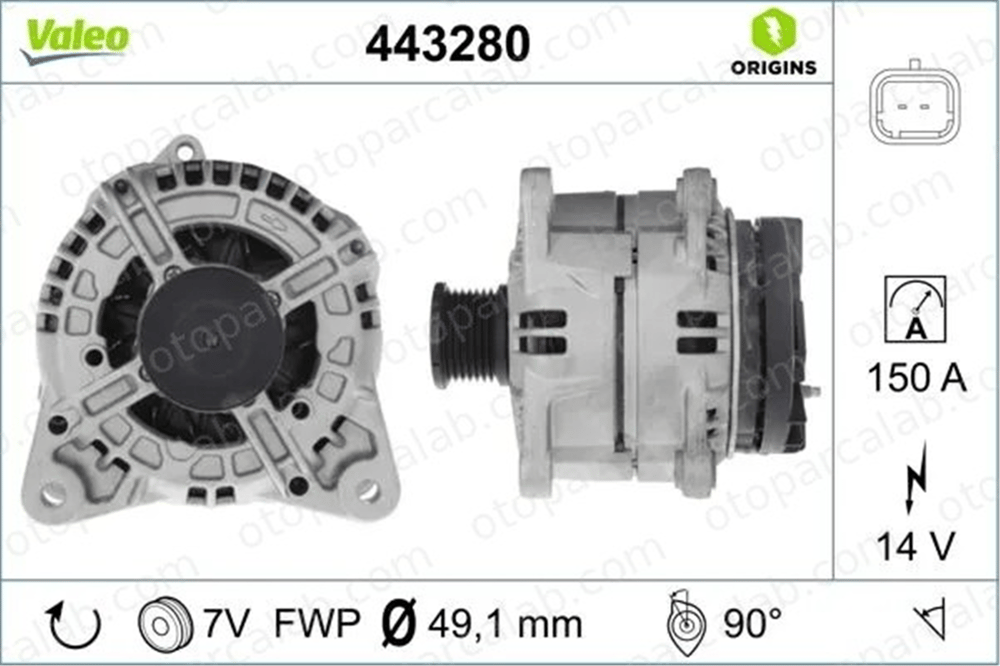 VALEO 443280 Alternatör RENAULT LAGUNA II LAGUNA II Grandtour 4416689 8200251006