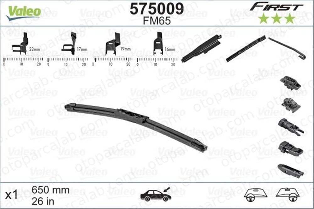 VALEO 575009 Silecek Süpürgesi Ön 650 mm - 26 inç BMW 5 5 Touring 575009 288902165R